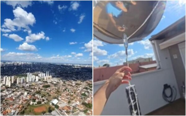 Jovem faz vídeo de Goiânia à 3km de altura — Foto: Arquivo pessoal/ Pedro Augusto