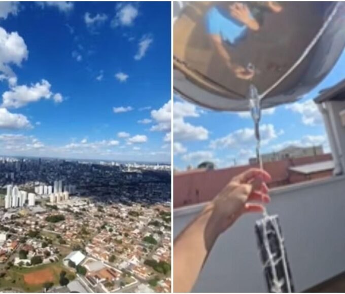 Jovem faz vídeo de Goiânia à 3km de altura — Foto: Arquivo pessoal/ Pedro Augusto