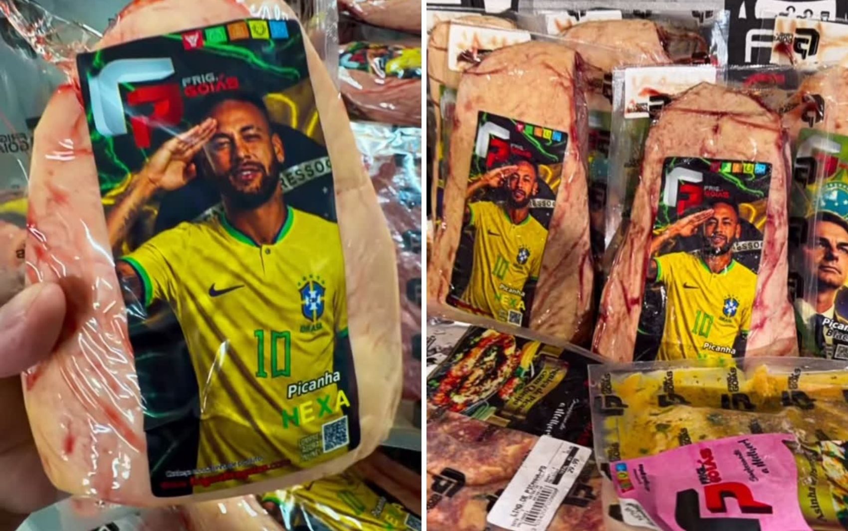 ‘Picanha Neymar’: frigorífico anuncia venda de peça de carne com foto de jogador, em Goiás — Foto: Reprodução/Instagram Frigorífico Goiás