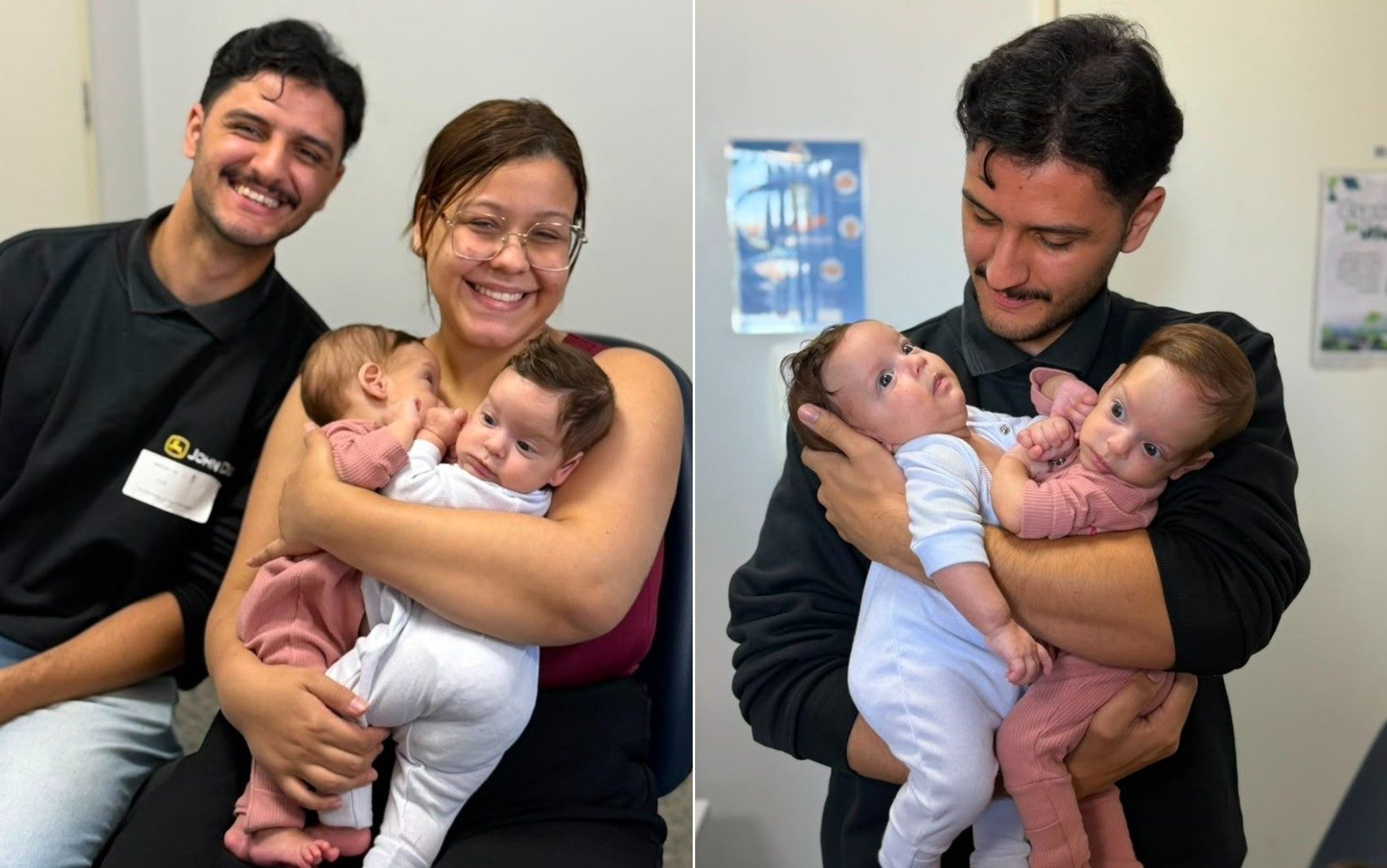 As gêmeas siamesas Maria Helena e Maria Eva, de 3 meses, naturais de São Paulo, iniciaram nesta segunda-feira (27) o acompanhamento no Hecad — Foto: Divulgação/Secretaria Estadual de Saúde de Goiás