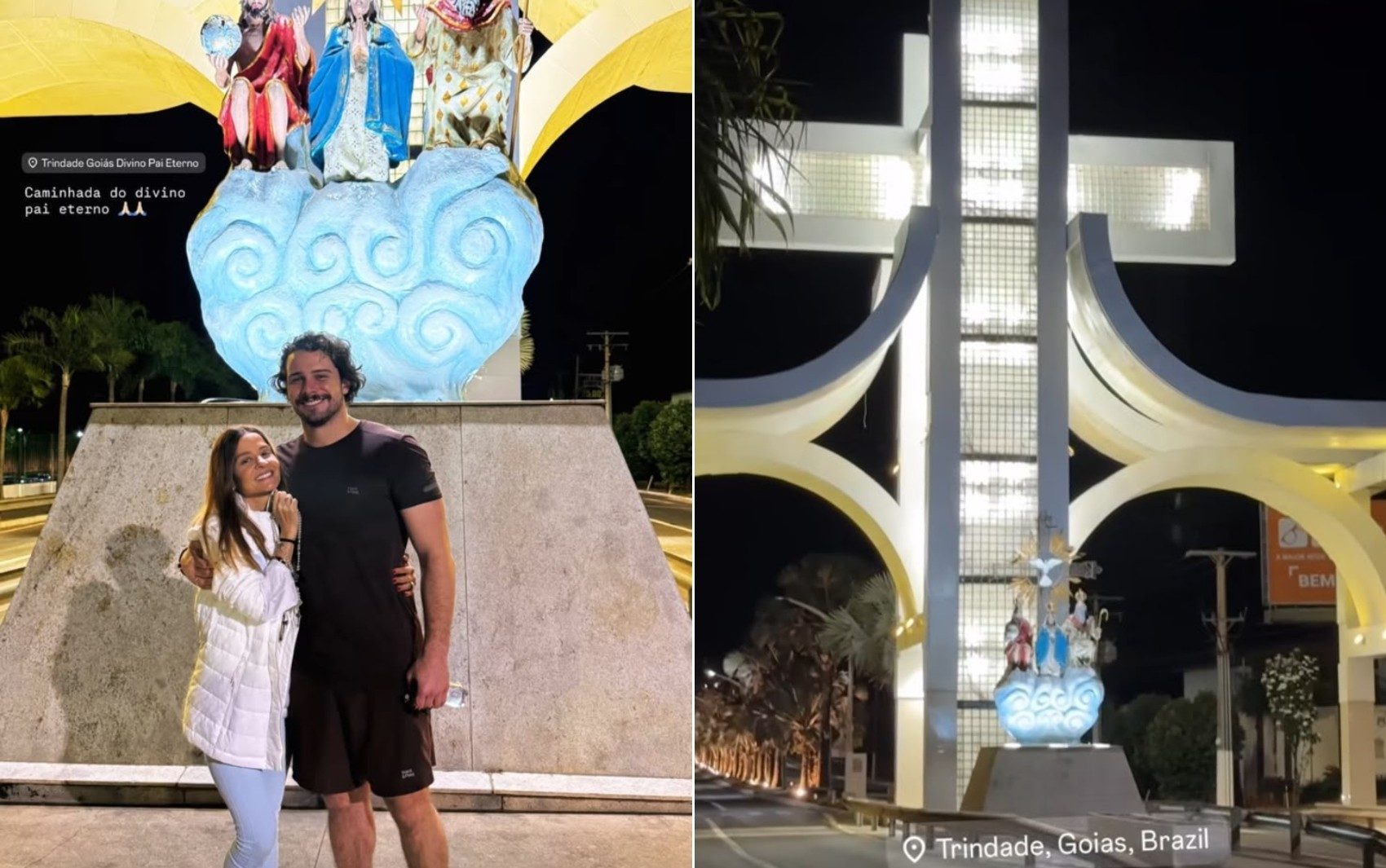 Maiara percorreu a Rodovia dos Romeiros ao lado do namorado após o fim da Romaria do Divino Pai Eterno — Foto: Reprodução/Instagram de Felipe Cavalliere