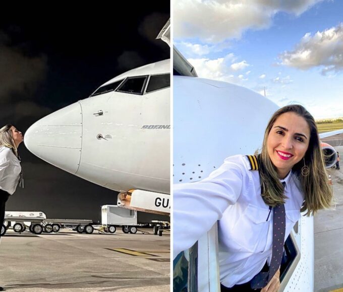 Criada na roça, comandante de Boeing que faz sucesso na web relembra preconceito de colega: ‘Quase me fez desistir de tudo’ — Foto: Reprodução/Instagram de Tati Piloto