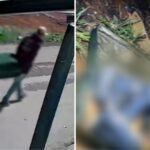 Vídeo mostra dupla carregando mala achada com corpo em Goianira — Foto: Reprodução/TV Anhanguera